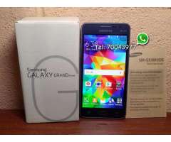Samsung Galaxy nuevo Grand Prime Dúos cámara frontal 5 mpx buenas selfis trasera 8mpx 